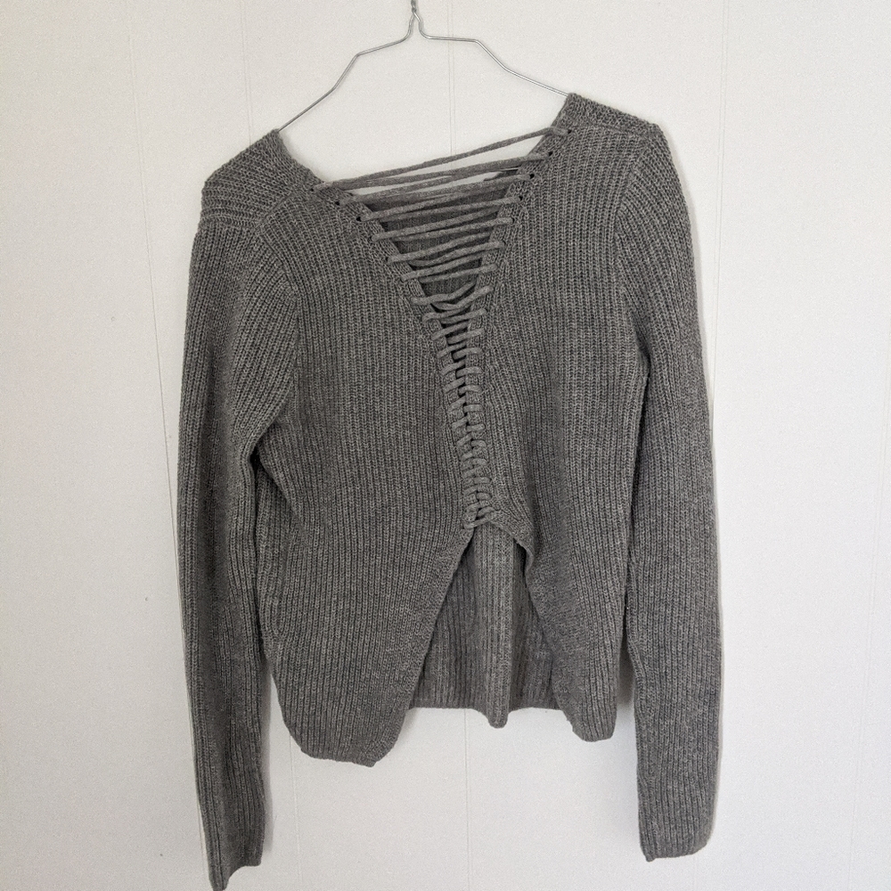 BP Cropped Open Back Sweater